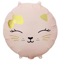 Шар фольгированный Кошечка с бантом 18" - вид 1 миниатюра