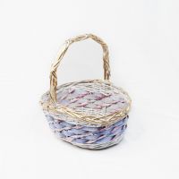 Корзина овальная M, 34 х 27 х h17 (36) см, сиреневый+золото, LM170062 - вид 1 миниатюра