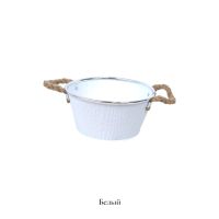 Кашпо металлическое с ручками, h8 х d16(12) см, FA57-16 - вид 1 миниатюра