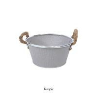 Кашпо металлическое с ручками, h8 х d16(12) см, FA57-16 - вид 2 миниатюра