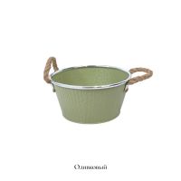 Кашпо металлическое с ручками, h8 х d16(12) см, FA57-16 - вид 4 миниатюра