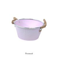 Кашпо металлическое с ручками, h8 х d16(12) см, FA57-16 - вид 5 миниатюра