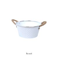 Кашпо металлическое с ручками, h9 х d18(14) см, FA57-17 - вид 2 миниатюра