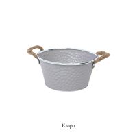 Кашпо металлическое с ручками, h9 х d18(14) см, FA57-17 - вид 3 миниатюра