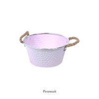 Кашпо металлическое с ручками, h9 х d18(14) см, FA57-17 - вид 5 миниатюра