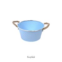 Кашпо металлическое с ручками, h9 х d18(14) см, FA57-17 - вид 6 миниатюра