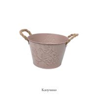 Кашпо металлическое с ручками Птица, h10 х d16(12) см, FA57-18А - вид 2 миниатюра