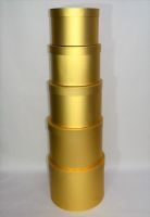 Коробка цилиндр Maison des fleurs, набор из 5 шт, металлик золото, W115-8 - вид 1 миниатюра