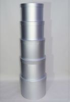Коробка цилиндр Maison des fleurs, набор из 5 шт, металлик серебро, W115-8 - вид 2 миниатюра