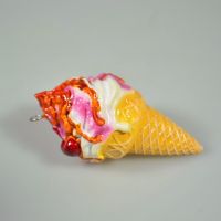 Елочное украшение Мороженое 10 см, поликерамика - вид 1 миниатюра