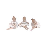 Фигурка Балерина h6 см, набор из 3 шт, керамика, белый, FA33-5 - вид 2 миниатюра