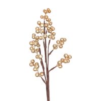Ветка декоративная с ягодами, матовое золото, h70 см, FA48-27 - вид 1 миниатюра