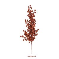 Ветка декоративная с ягодами Бархат люкс, h53 см, FA48-28 (светло-розовый) - вид 4 миниатюра