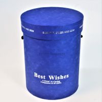 Коробка цилиндр Best Wishes, синий, М51-3 - вид 1 миниатюра