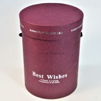 Коробка цилиндр Best Wishes, бордовый, М51-3 - вид 1 миниатюра