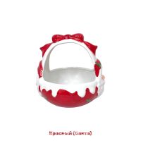 Кашпо керамическое с ручкой Снеговик/Санта, d14 см, FA46-2 - вид 3 миниатюра