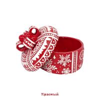 Кашпо керамическое с крышкой Новогодний узор, d15.5 x h16(8) см, FA 46-6 - вид 4 миниатюра