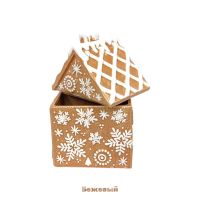 Кашпо керамическое с крышкой Пряничный домик, h25 см, FA46-7 - вид 3 миниатюра