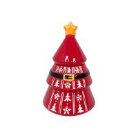 Кашпо керамическое с крышкой Елка красная, h22 см, FA46-9