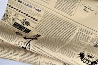Пленка матовая Новости, 58 см х 10 м, черный на коричневом - вид 2 миниатюра