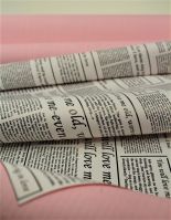 Пленка матовая двухсторонняя Газета, 50 см х 10 м, белый/розовый - вид 3 миниатюра