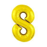 Шар фольгированный Цифра 40"/102 см, золото - вид 9 миниатюра