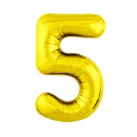 Шар фольгированный Цифра 40"/102 см, золото - вид 6 миниатюра