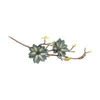 Магнолия ветка искусственная h78 см, коричневый/бирюзовый, M60-24