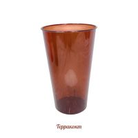 Вазон пластиковый цветной полупрозрачный h30.5 х d18(13) см - вид 2 миниатюра
