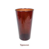 Вазон пластиковый цветной полупрозрачный h38 х d21.5(16.2) см - вид 1 миниатюра