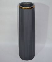 Ваза керамическая рельеф 3D, h60 х d10.5 см, серый, W76-25 - вид 1 миниатюра