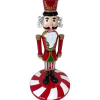 Стол металлический Щелкунчик h75 х d50 см, красный/белый, FA42-30 - вид 1 миниатюра