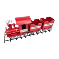 Фигура декоративная Поезд новогодний h24 х 74 х 13 см, металл, красный, FA42-33 - вид 2 миниатюра