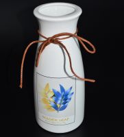 Ваза керамическая Golden Leaf, 22 см, белый, W18-26 - вид 1 миниатюра
