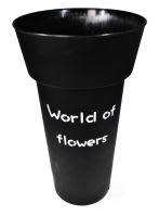 Ведро рабочее пластик World of Flowers, d20 х d12 H35 см, черный, W15-13 - вид 1 миниатюра