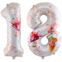 Шар фольгированный цифра 18 Совершеннолетие, 102 см - вид 1 миниатюра