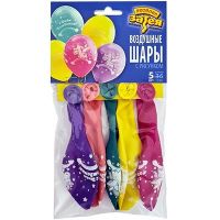 Надувные шары Единорог спящий 36 см, 5 шт - вид 1 миниатюра