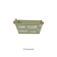 Кашпо металлическое с ручками FLEUR, h9 х 20 х 12 см, FA57-14 - вид 4 миниатюра