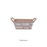 Кашпо металлическое с ручками FLEUR, h9 х 20 х 12 см, FA57-14 - вид 5 миниатюра