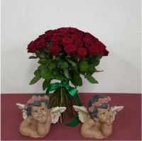Красные розы 51 шт - вид 1 миниатюра