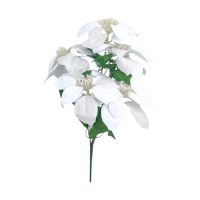 Цветок искусственный Пуансеттия букет, 5 шт, белый, FA 48-24