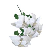 Цветок искусственный Пуансеттия букет, 5 шт, белый, FA 48-24 - вид 1 миниатюра