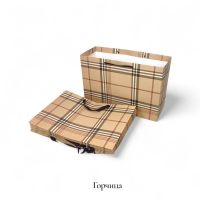Сумка бумажная горизонтальная 37 х 54 х 20 см, Клетка, 12 шт, FA55-14 - вид 1 миниатюра