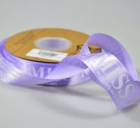 Лента атласная MISS YOU, 2,5 см х 50 ярдов, лавандовый, W80-57 - вид 1 миниатюра