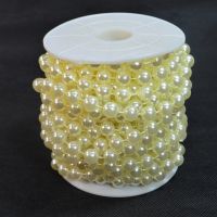 Бусы на бобине 0,8 см x 9,5 м, шампань - вид 1 миниатюра