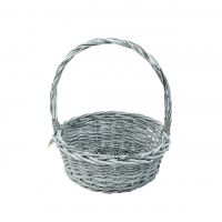 Корзина круглая L, d36 х h14(37)см, ива, серый, 5954 - вид 1 миниатюра