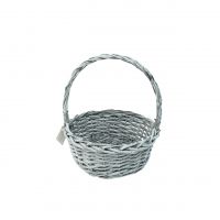 Корзина круглая M, d30 х h12.5(32)см, ива, серый, 5954 - вид 1 миниатюра