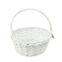 Корзина круглая L, d40 х h17.5(40)см, ива, белый, 5923 - вид 1 миниатюра