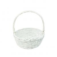Корзина круглая М, d38 х h14(39.5)см, ива, белый, 7279 - вид 1 миниатюра