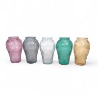 Ваза стеклянная Цветы h24 х d8 см, FA58-7